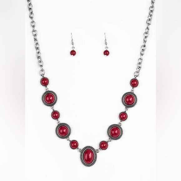 NWOT Red Stone Necklace - Picture 2 of 6